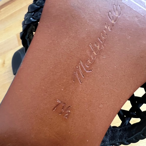 Madewell Ophelia Slingback Black Woven Square Toe Kitten Heel Size 7.5 - Picture 9 of 10